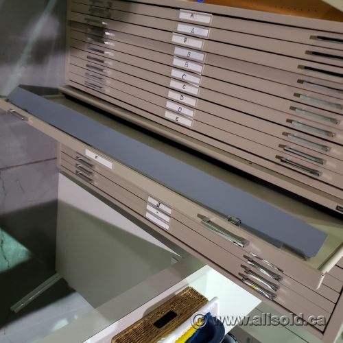 Mayline CFile Stacking 10 Drawer Map Plan Flat File Allsold